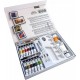 23 PCS STUDIO ACRYLICS COLLECTION BOX 12 ASSORTED 20 ML TUBES WITH ACCESSORIES